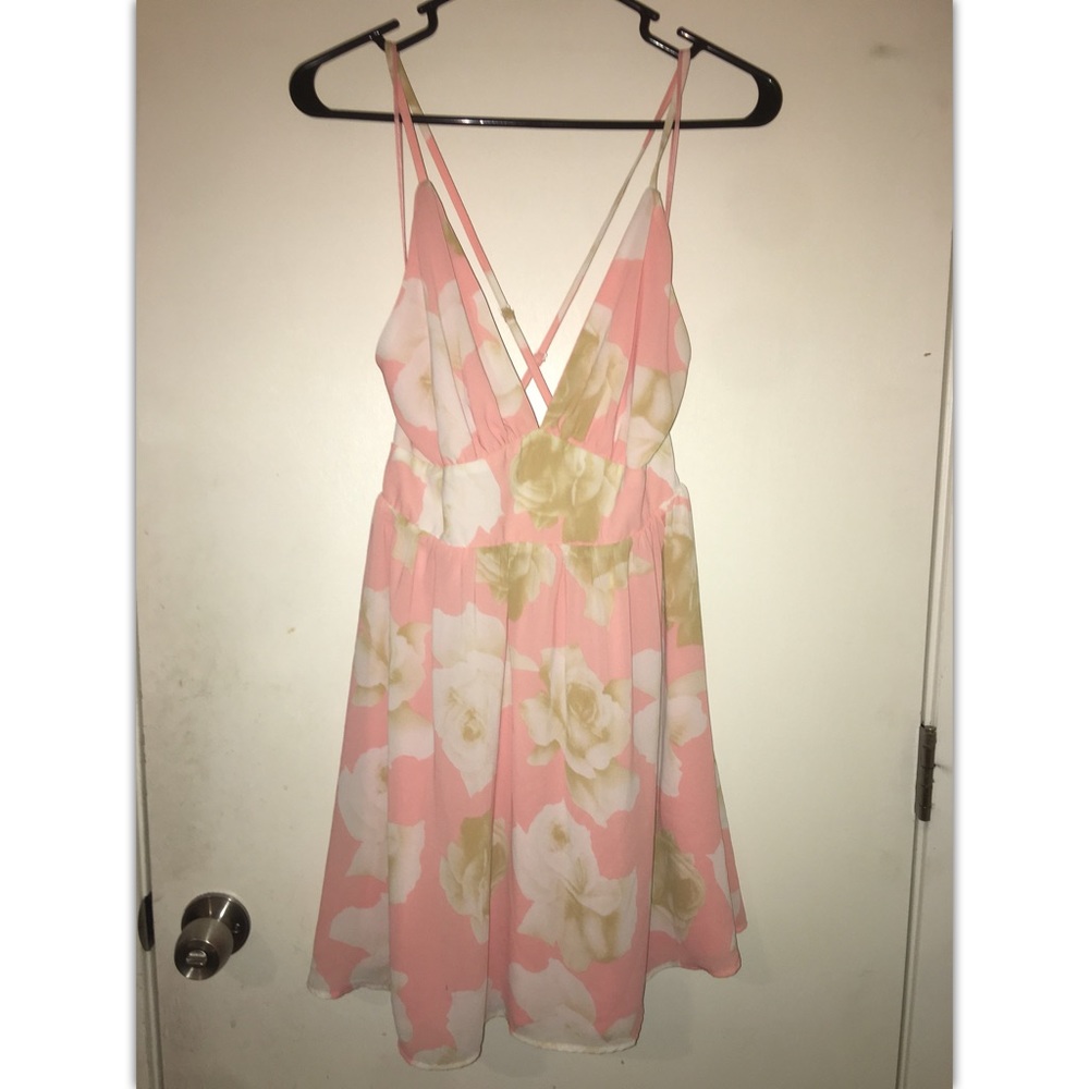 Deep V cut floral dress